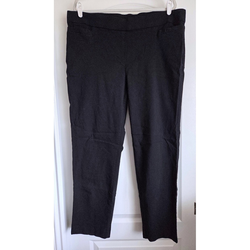 Briggs New York Womens Plus 20W Black Pull On Straight Leg Dress Pants Stretch